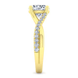 IN STOCK 114K Yellow Gold Twisted Round Diamond Engagement Ring