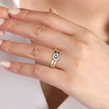 IN STOCK 14K Yellow Gold Wide Band Channel-Set Round Diamond Engagement Ring