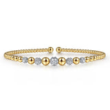 14K Yellow-White Gold Bujukan Diamond Stations Bangle