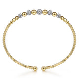 14K Yellow-White Gold Bujukan Diamond Stations Bangle