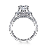 IN STOCK 18K White Gold Emerald Cut Three Stone Diamond Engagement Ring - Bay Hill Jewelers