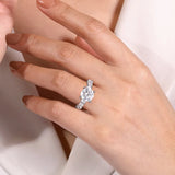 IN STOCK Platinum Alternating Round and Emerald Cut Diamond Engagement Ring