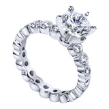 IN STOCK 18K White Gold Bezel Set Round Diamond Eternity Engagement Ring - Bay Hill Jewelers