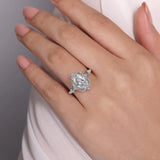 IN STOCK 14K White Gold Diamond Vintage Inspired Oval Halo Engagement Ring