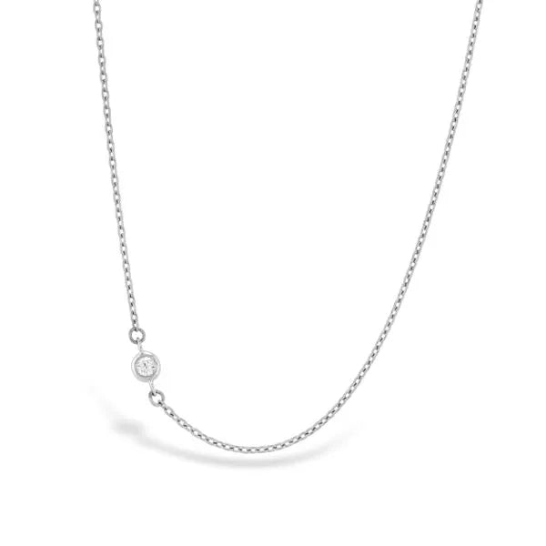 Hearts on Fire Signature Off-Set Single Bezel Necklace
