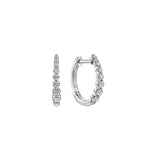 14K White Gold Diamond Huggie Earrings - Bay Hill Jewelers