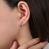 14K White Gold Diamond Huggie Earrings - Bay Hill Jewelers