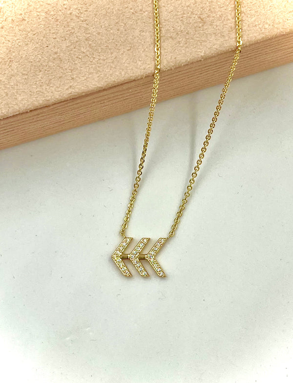 3 Chevron Diamond Necklace