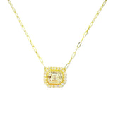 18k Yellow Gold Invisible Set Diamond Necklace