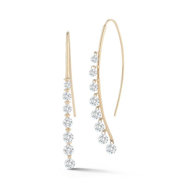 1.40cttw/14 Diamond Pierced Arc Earrings