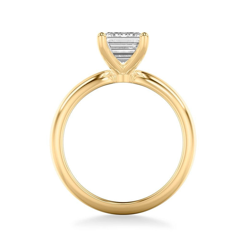 Classic Solitaire Engagement Ring with 3.5MM Wide Polished Shank