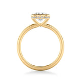 Contemporary Bezel Set Solitaire Diamond Engagement Ring with Polished Shank