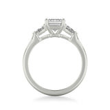 Luxe Diamond Three-Stone Engagement Ring with 3/4 CTW Trillion Sides