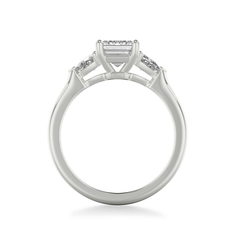 Luxe Diamond Three-Stone Engagement Ring with 3/4 CTW Trillion Sides