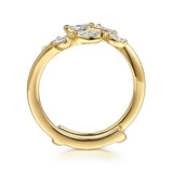 Gabriel & Co- 14K Yellow Gold Prong set Marquise Diamond Ring Enhancer - 0.3 ct - Bay Hill Jewelers