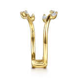Gabriel & Co- 14K Yellow Gold Prong set Marquise Diamond Ring Enhancer - 0.3 ct - Bay Hill Jewelers
