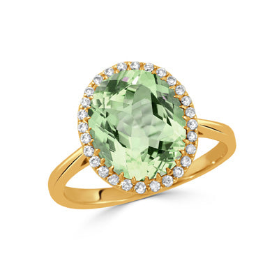 Mint Mojito with Green Amethyst Center Stone Ring