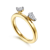Gabriel & Co - Lace - 14K Yellow Gold Pear Diamond Enhancer - Bay Hill Jewelers
