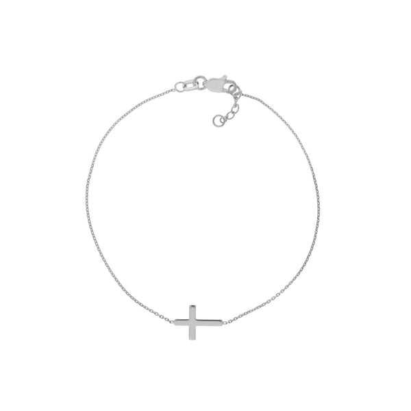 Sideways Mini Cross Adjustable Bracelet