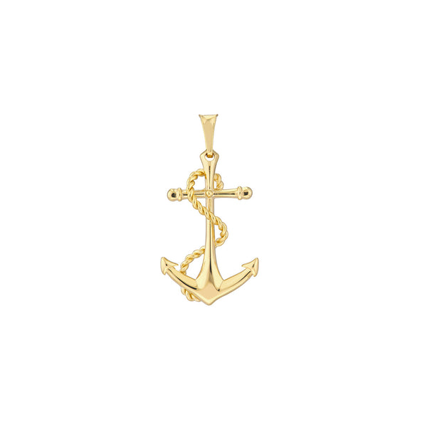 Men's Anchor Pendant with Rope Design