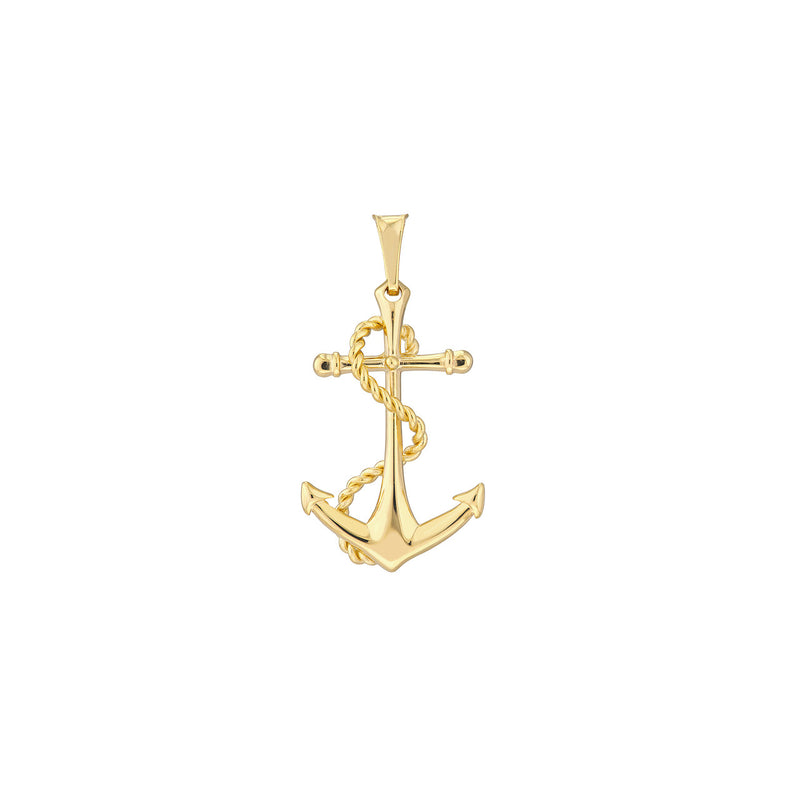 Men's Anchor Pendant with Rope Design