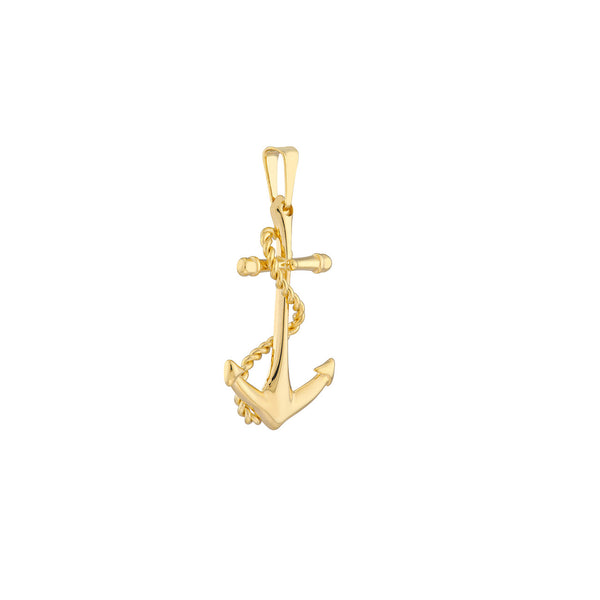 Men's Anchor Pendant with Rope Design