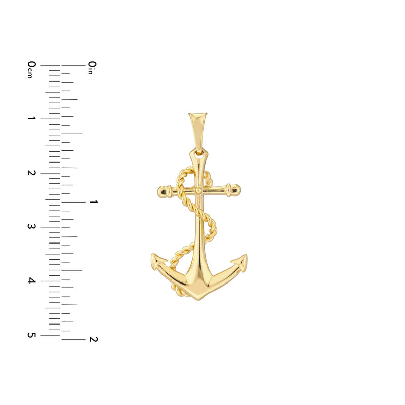 Men's Anchor Pendant with Rope Design