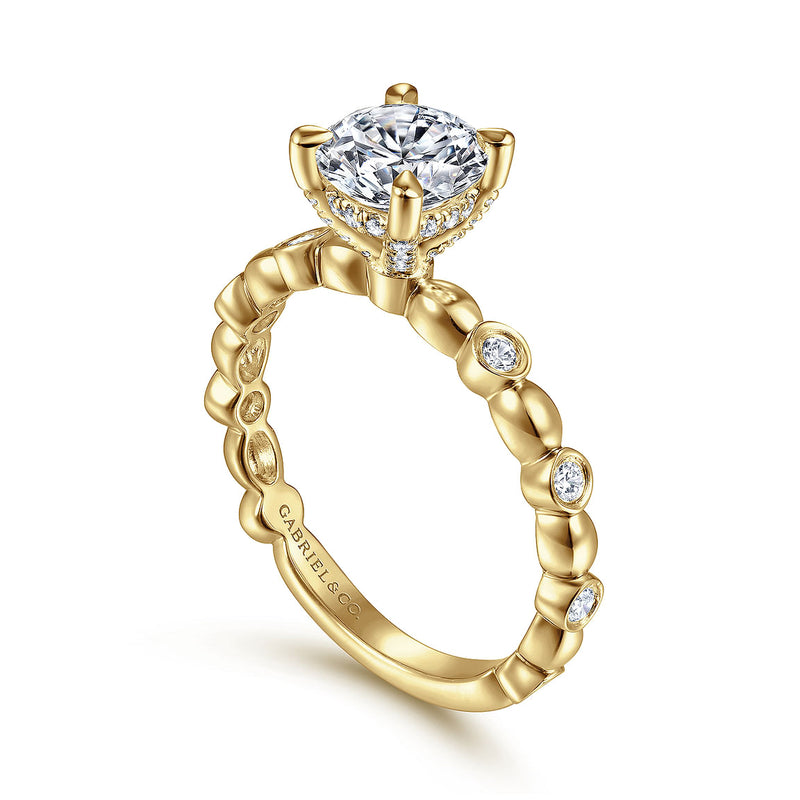 bay hill jewelers Gabriel and company 14K Yellow Gold Round Diamond Engagement Ring