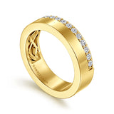 Gabriel & Co. - Ophelienne - 14K Yellow Gold 5mm Diamond Anniversary Cigar Band - Bay Hill Jewelers
