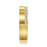 Gabriel & Co. - Ophelienne - 14K Yellow Gold 5mm Diamond Anniversary Cigar Band - Bay Hill Jewelers
