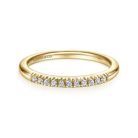 11 Stone French Pave Diamond Wedding Band