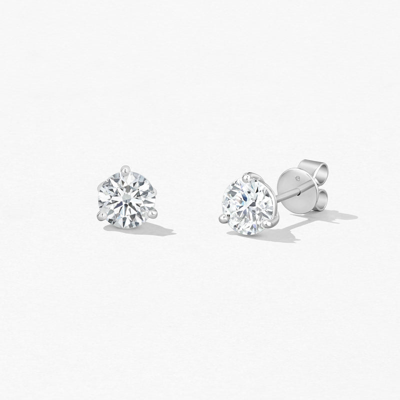 Hearts on Fire Three Prong Round 0.24 cttw Diamond Stud Earrings - Bay Hill Jewelers