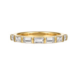 Gabriel & Co. Rena - 14K Yellow Gold Channel Baguette 7 Stone Diamond Anniversary Band - Bay Hill Jewelers