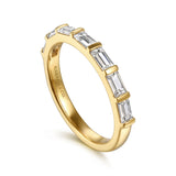 Gabriel & Co. Rena - 14K Yellow Gold Channel Baguette 7 Stone Diamond Anniversary Band - Bay Hill Jewelers
