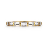 Gabriel & Co. Rena - 14K Yellow Gold Channel Baguette 7 Stone Diamond Anniversary Band - Bay Hill Jewelers