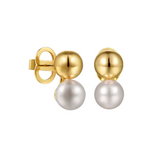 Stud Earrings 14K Yellow Gold Bujukan Pearl Studs