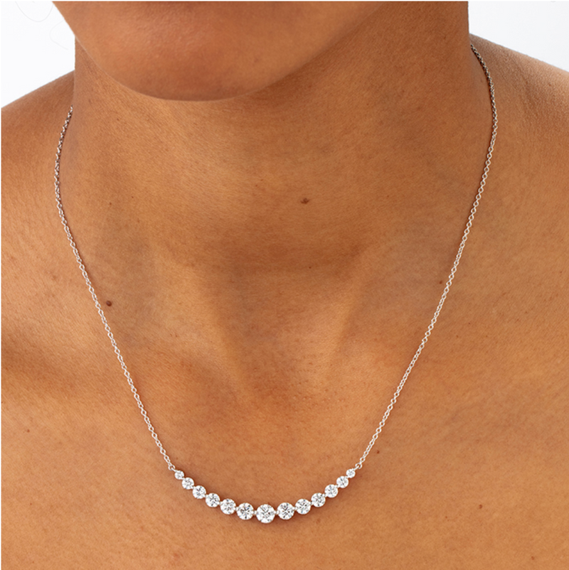 Smile Necklace 2.09CTW 18K White Gold