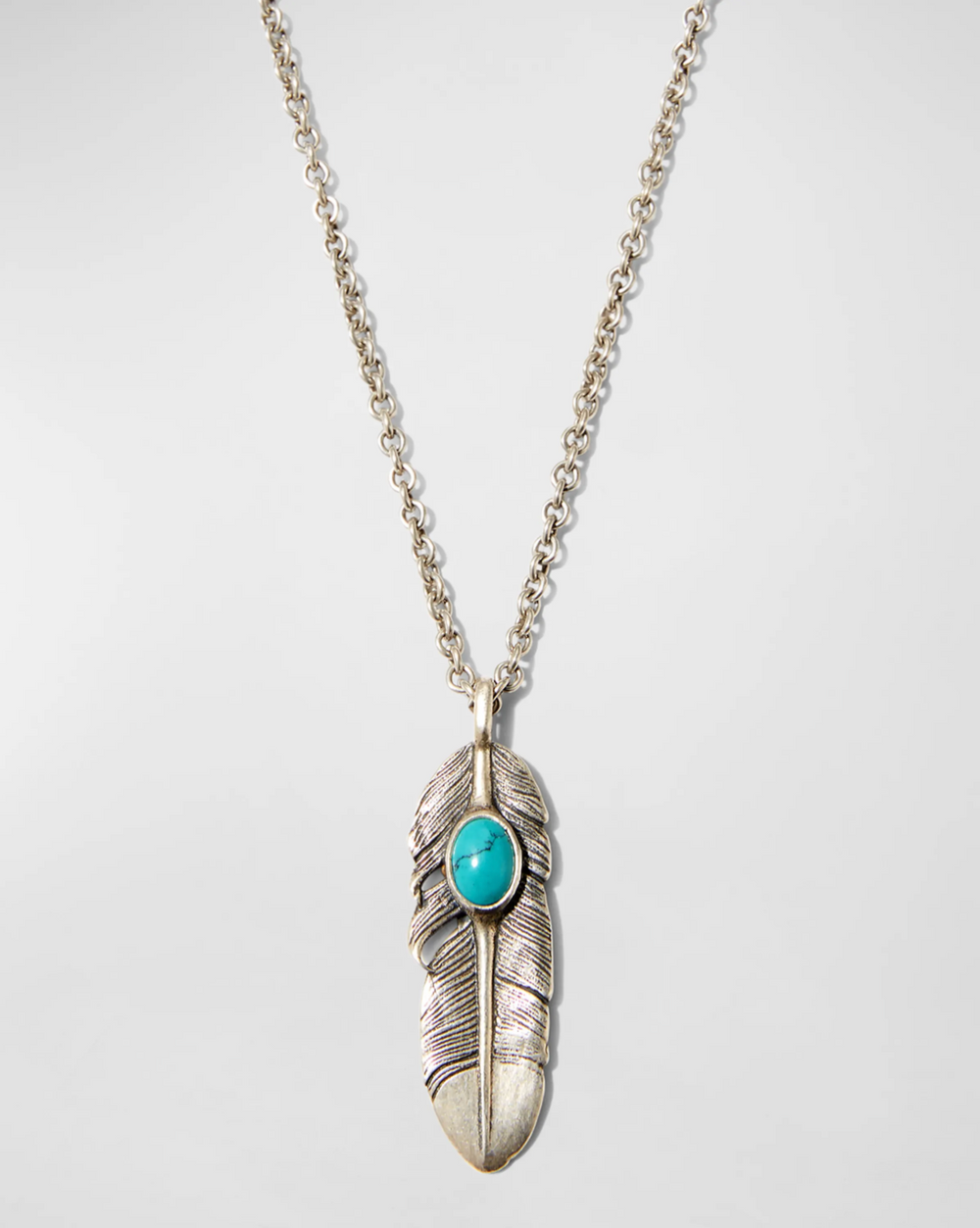 High quality Turquoise feather necklace