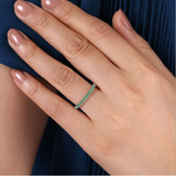 14K White Gold Emerald Stackable Ring