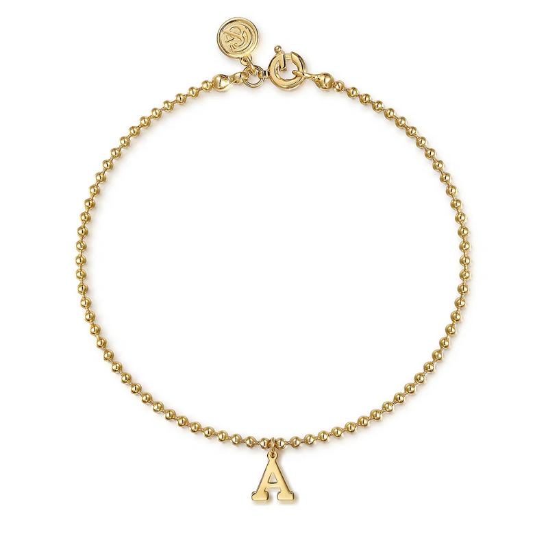 14K Yellow Gold Bujukan Initial A Bracelet