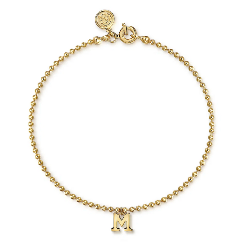 14K Yellow Gold Bujukan Initial M Bracelet