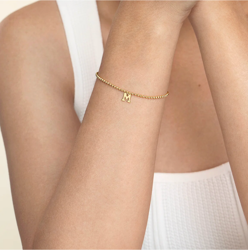 14K Yellow Gold Bujukan Initial M Bracelet