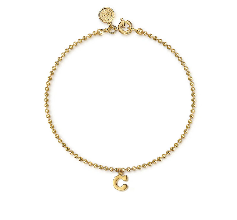 14K Yellow Gold Bujukan Initial C Bracelet