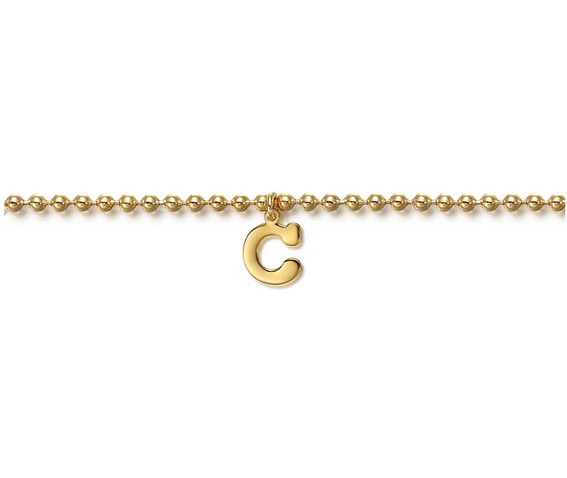 14K Yellow Gold Bujukan Initial C Bracelet