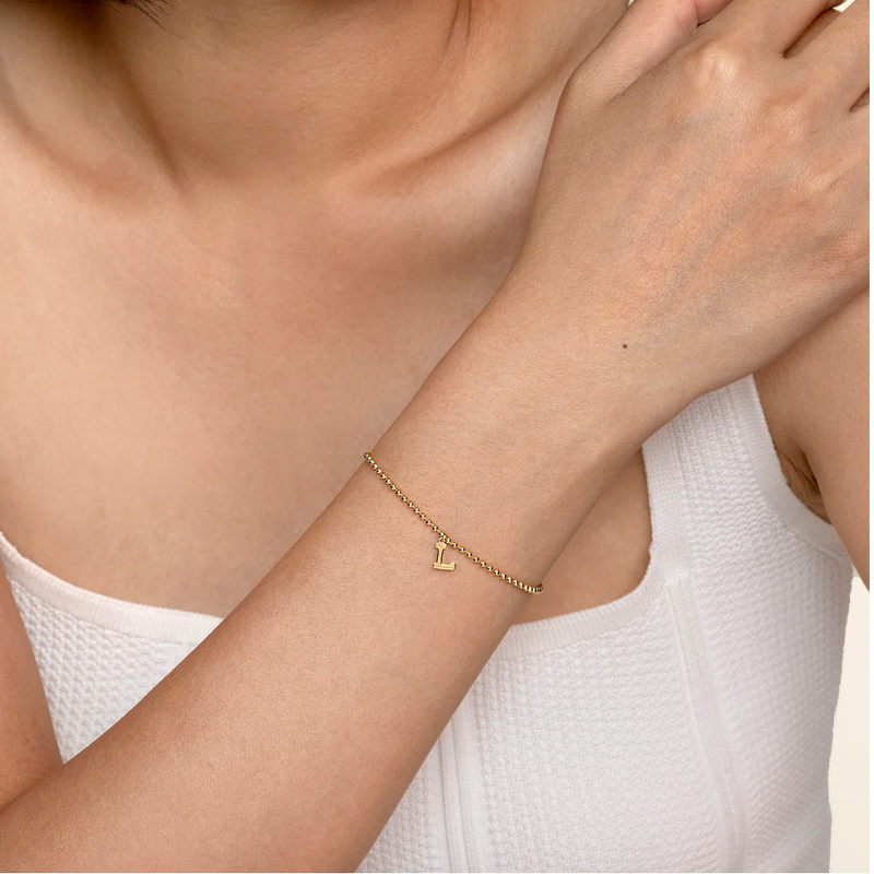 14K Yellow Gold Bujukan Initial L Bracelet