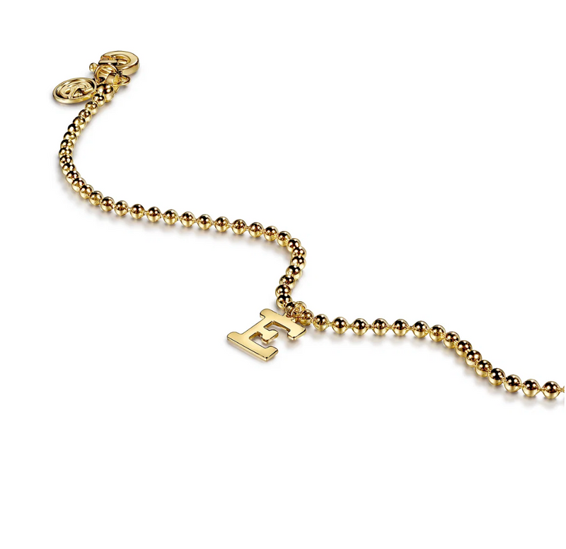 14K Yellow Gold Bujukan Initial E Bracelet