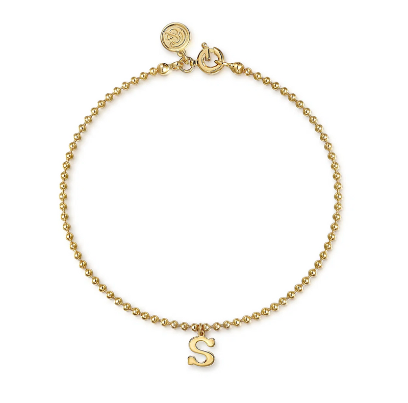 14K Yellow Gold Bujukan Initial S Bracelet