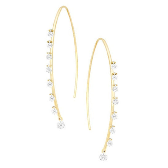 1.40cttw/14 Diamond Pierced Arc Earrings