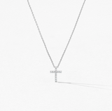 IN STOCK Hearts on Fire 11 Diamond Whimsical Small Cross Pendant, 18k White Gold, 16"