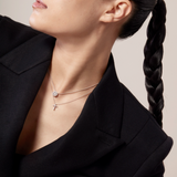 IN STOCK Hearts on Fire 11 Diamond Whimsical Small Cross Pendant, 18k White Gold, 16"